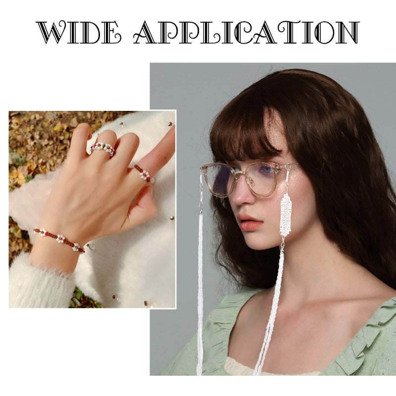 PH PandaHall PandaHall Elite 6000 Pcs 11/0 Glass Seed Beads Opaque White Round Pony Bead Waist Beads Mini Spacer Beads Diameter 2mm for Bracelet Jewelry Making - Image 5